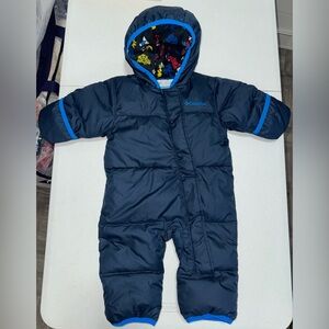 Columbia Blue Snowsuit with Colorful Pattern